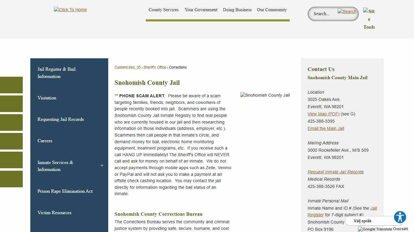 Snohomish County Jail Snohomish County, WA - Official Website